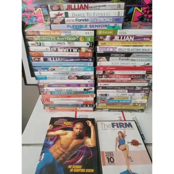 Lot Of 46 Ulimate Workout Lot Of Dvds Pilates Yoga Abs Core + More!~ Trl4#193